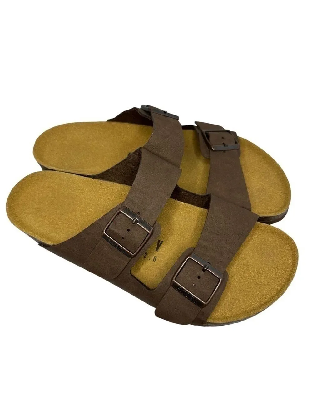 Fitory Arch Pro 2.0 Men’s Brown Sandals Size 11 Adjustable Buckle Comfort Slides